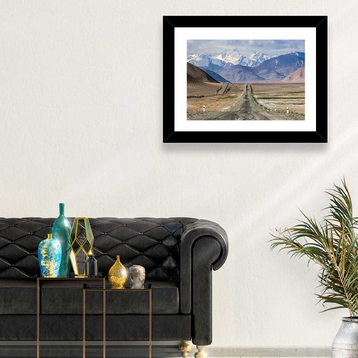 Pamir Mountain Road Wall Art in a room, landscape