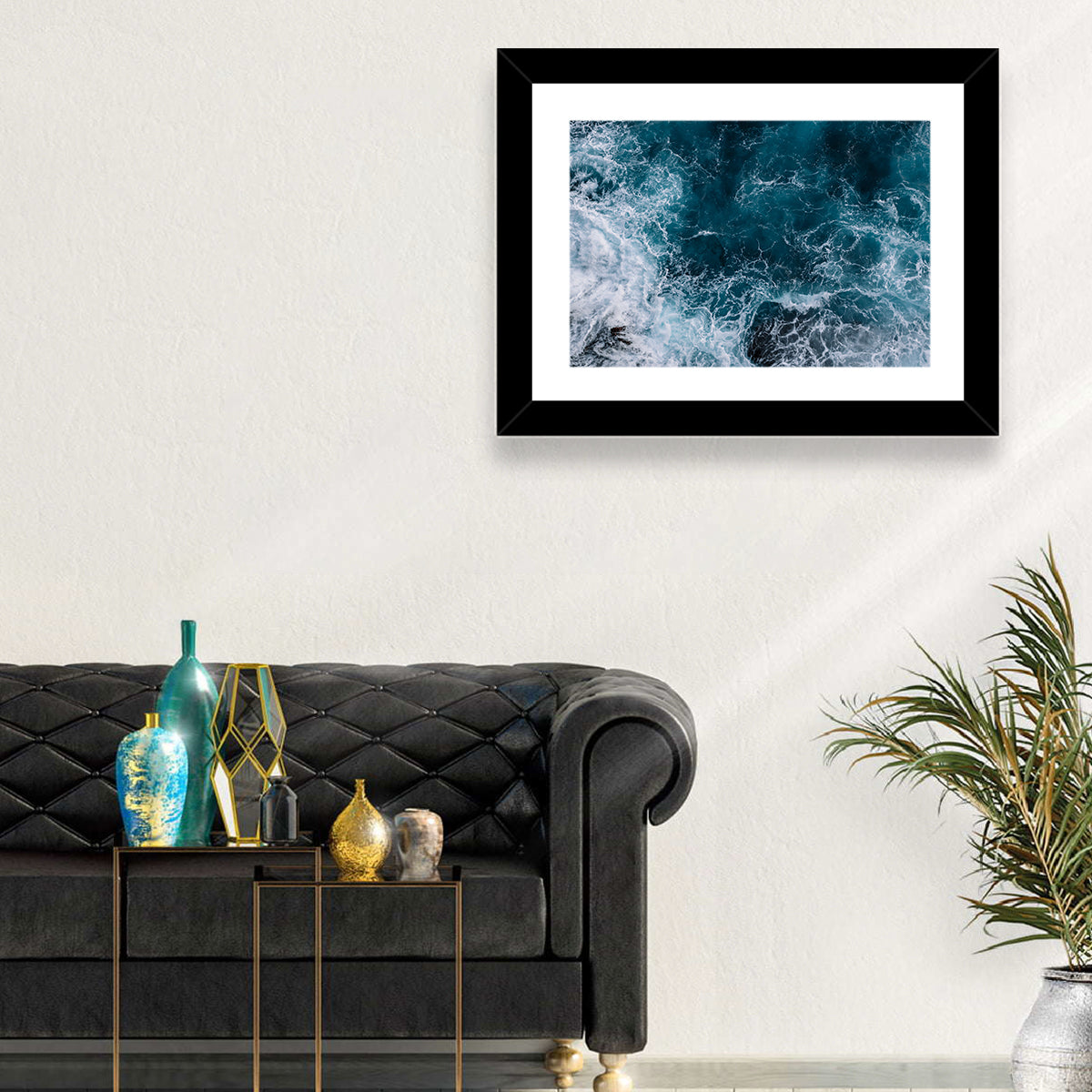 Aerial Swirling Ocean Waves Wall Art
