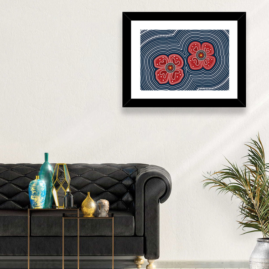 Aboriginal Poppy Duo Wall Art