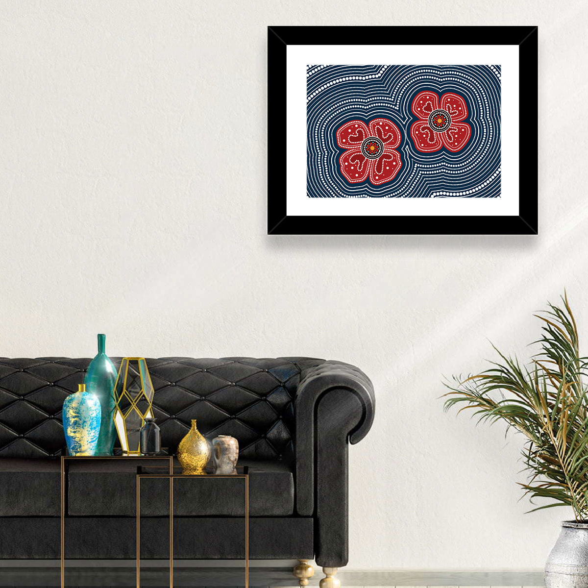 Aboriginal Poppy Duo Wall Art