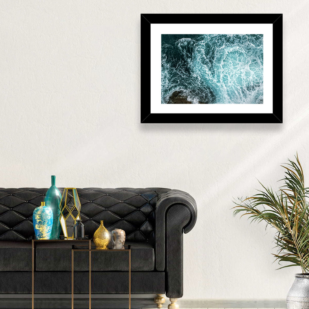 Aerial Ocean Waves with Sea Foam Wall Art