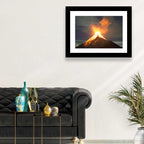 Starry Night Volcano Eruption Wall Art