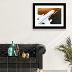 Commercial Jet Takeoff at Sunset Wall Art