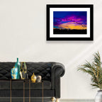 Silhouetted Cranes at Dusk Wall Art