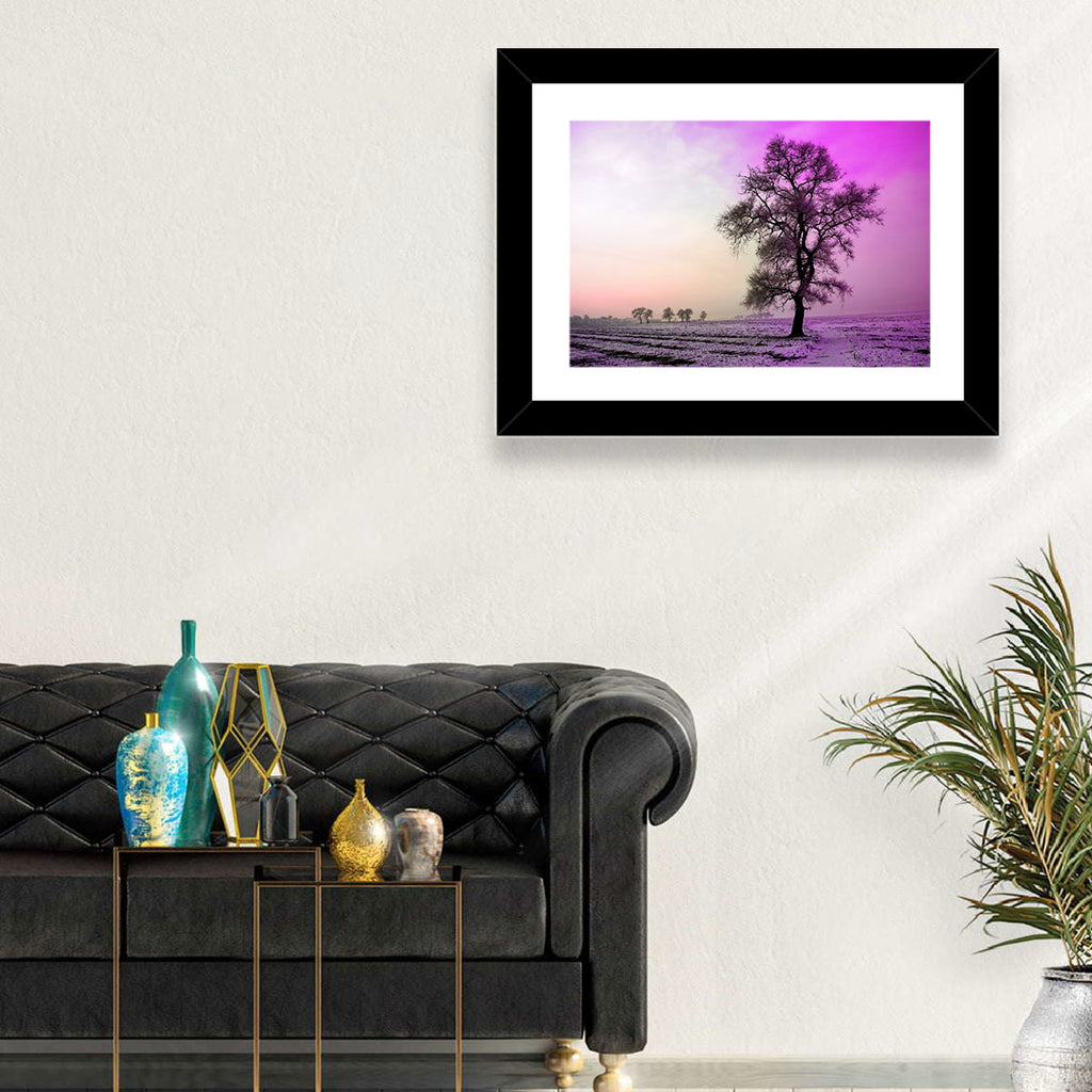 Violet Winter Dawn Tree Wall Art
