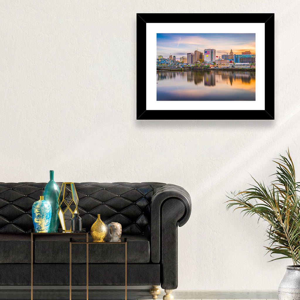 Providence Skyline at Golden Hour Wall Art