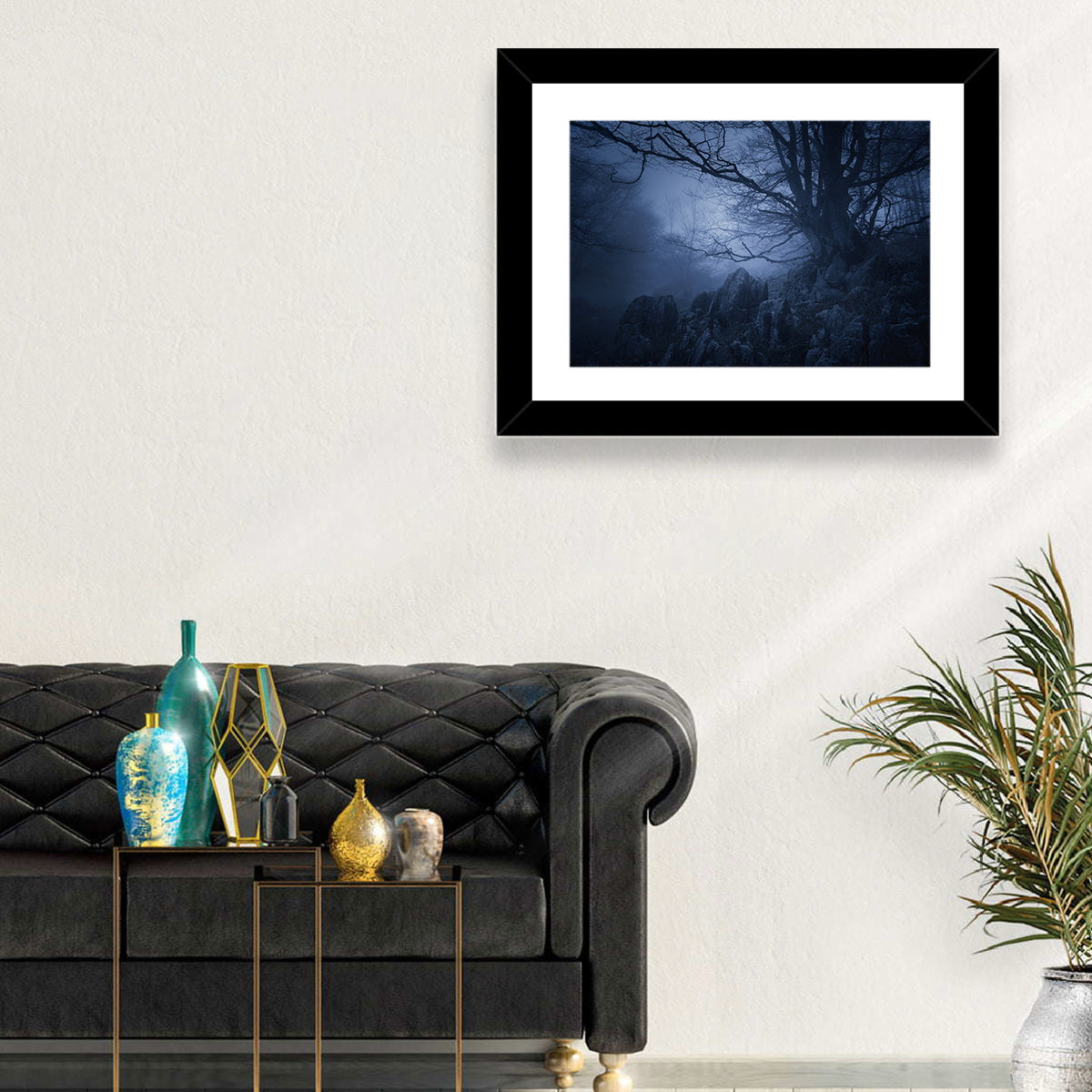 Gnarled Tree at Twilight Wall Art in a room, landscape
