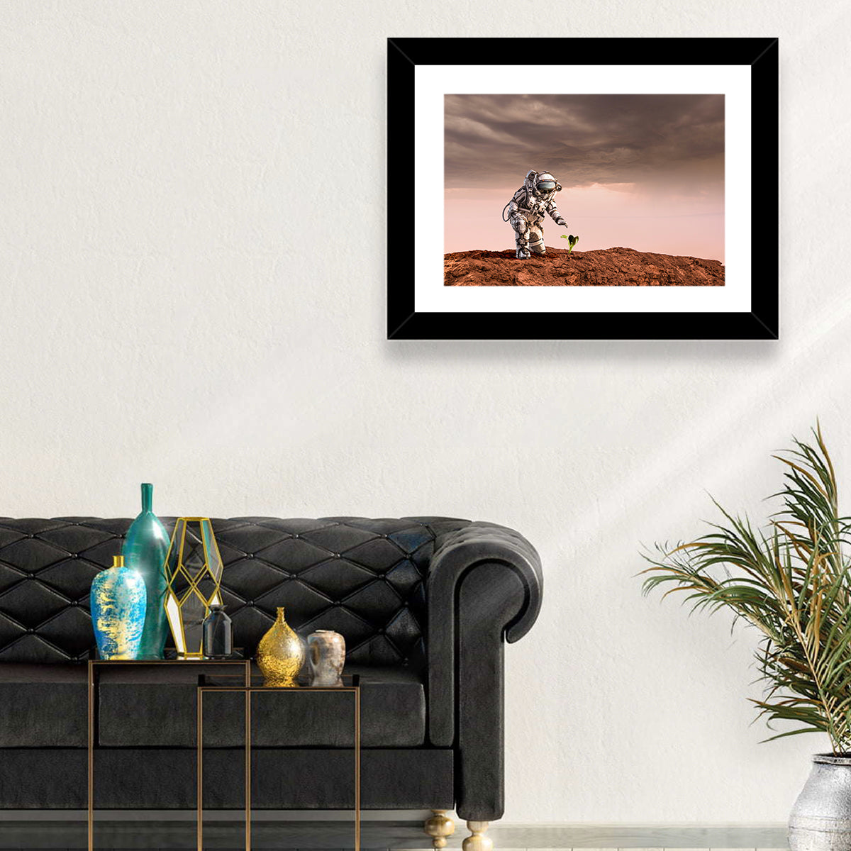 Martian Seedling Concept Wall Art in a room, landscape