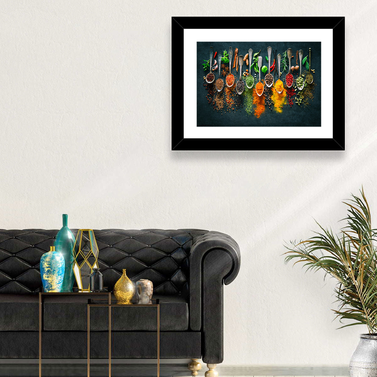 Assorted Spices and Spoons Wall Art in a room, landscape