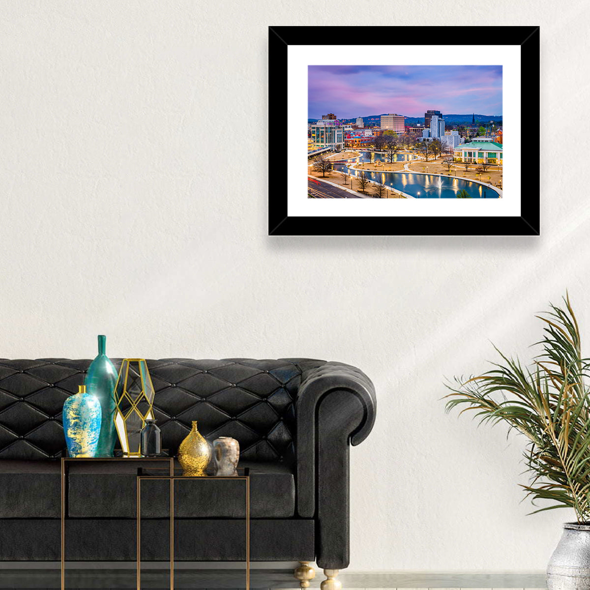 Huntsville Twilight at Big Spring Park Wall Art in a room, landscape
