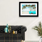 Vintage Vw Bus on Tropical Beach Wall Art