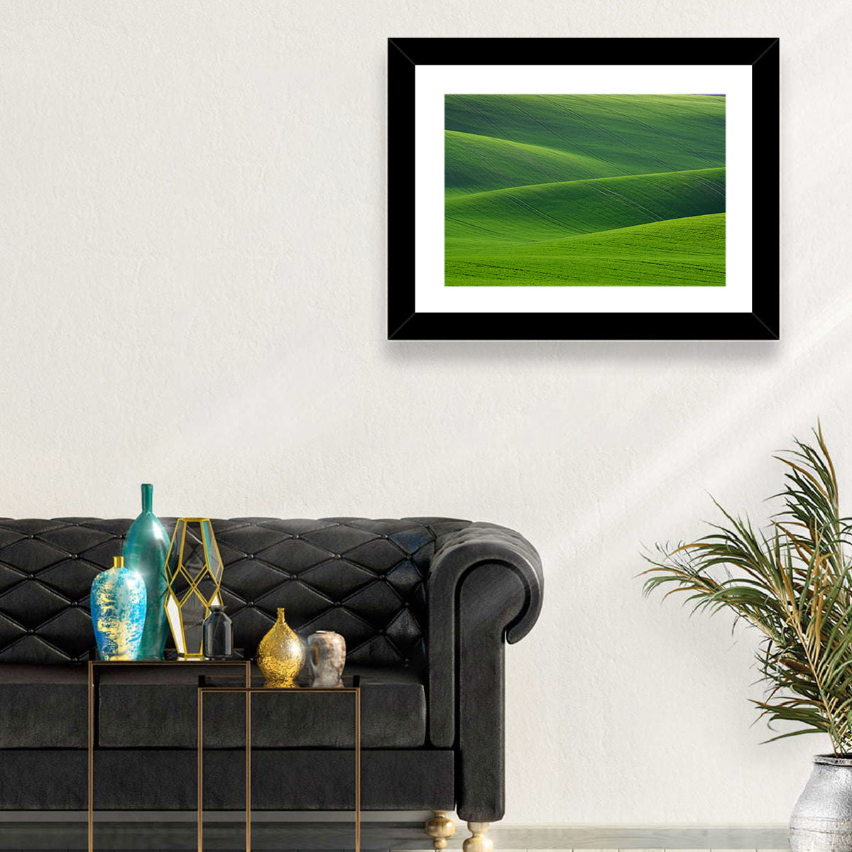 Rolling Emerald Wheat Fields Wall Art