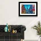 Rainy Paris Street with Eiffel Tower Wall Art