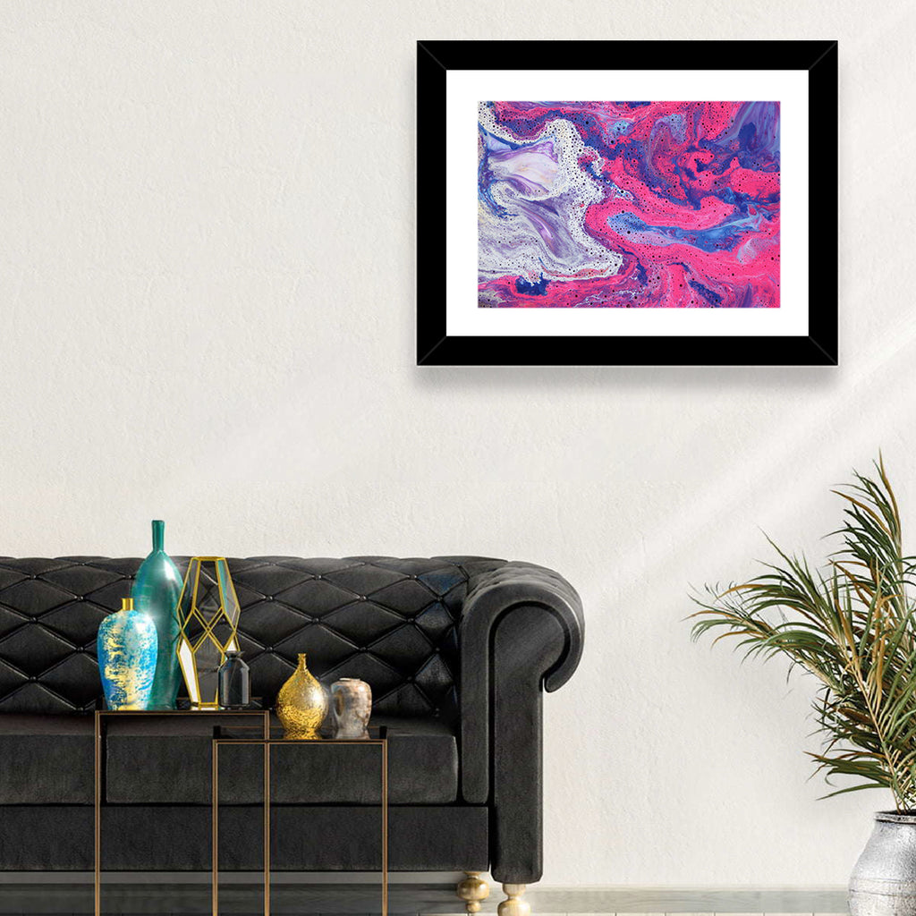 Magenta Bubble Fluid Abstraction Wall Art