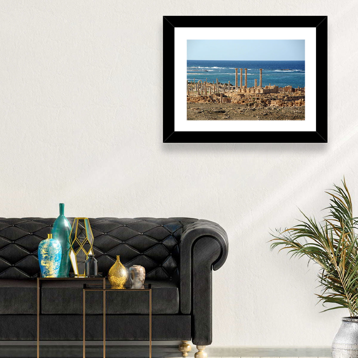 Leptis Magna Coastal Ruins Wall Art in a room, landscape