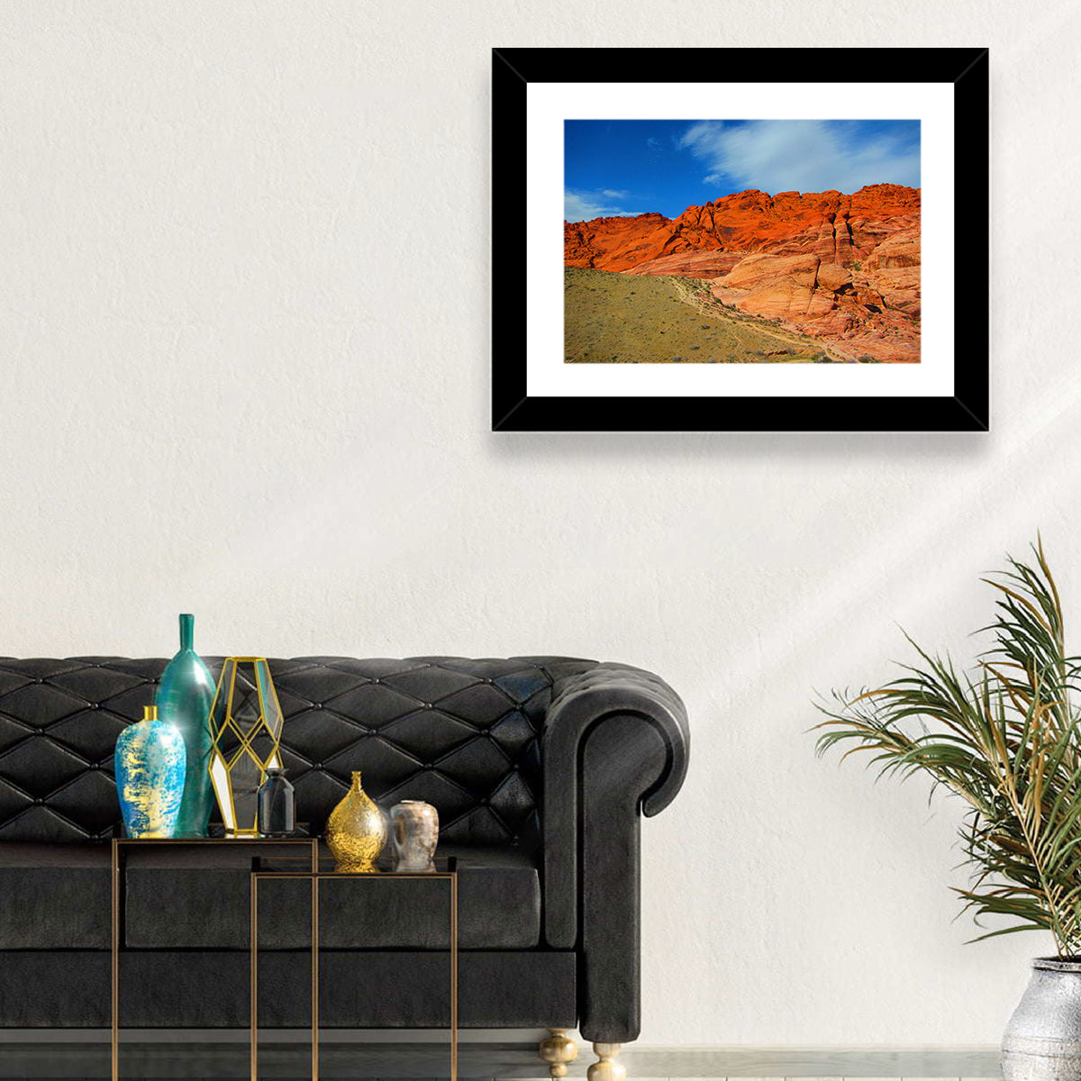 Red Rock Canyon Trail Wall Art in a room, landscape