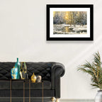 Sunlit Winter Cabin Wall Art
