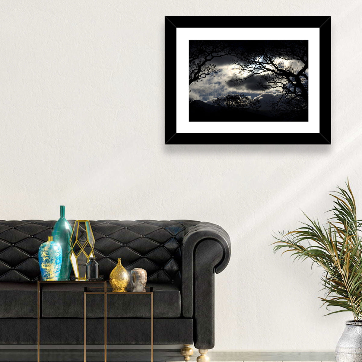 Storm Clouds Over Silhouetted Trees Wall Art