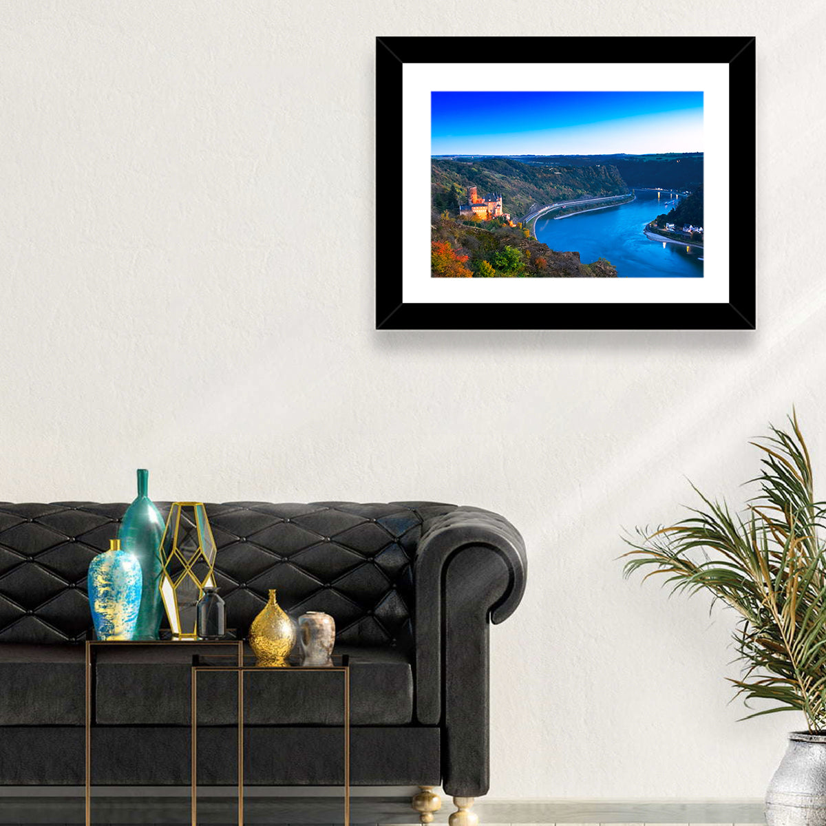 Rhine Valley at Dusk Wall Art in a room, landscape