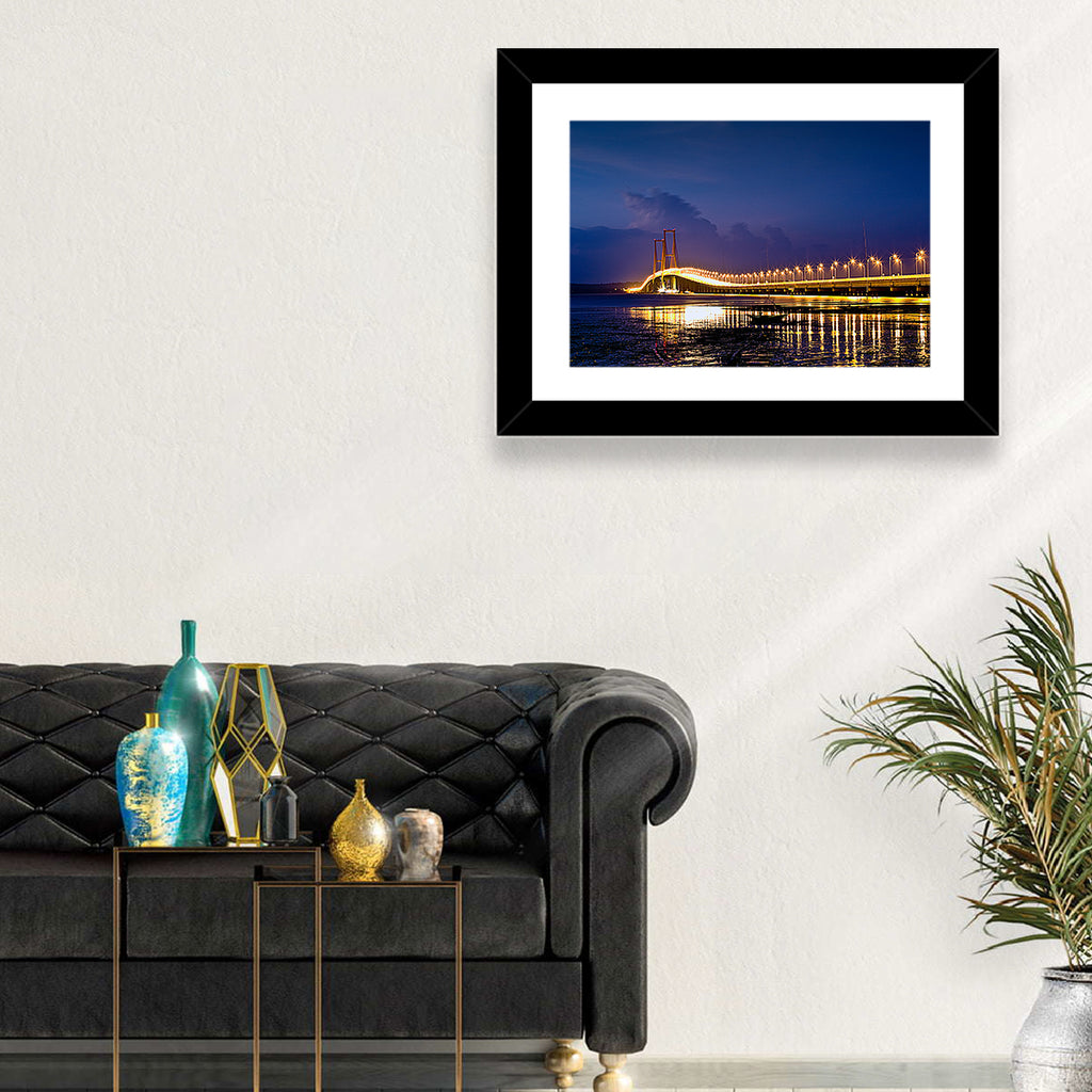Suramadu Bridge at Dusk Wall Art