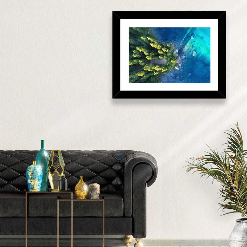 Winding Forest Path by Turquoise Lake Wall Art