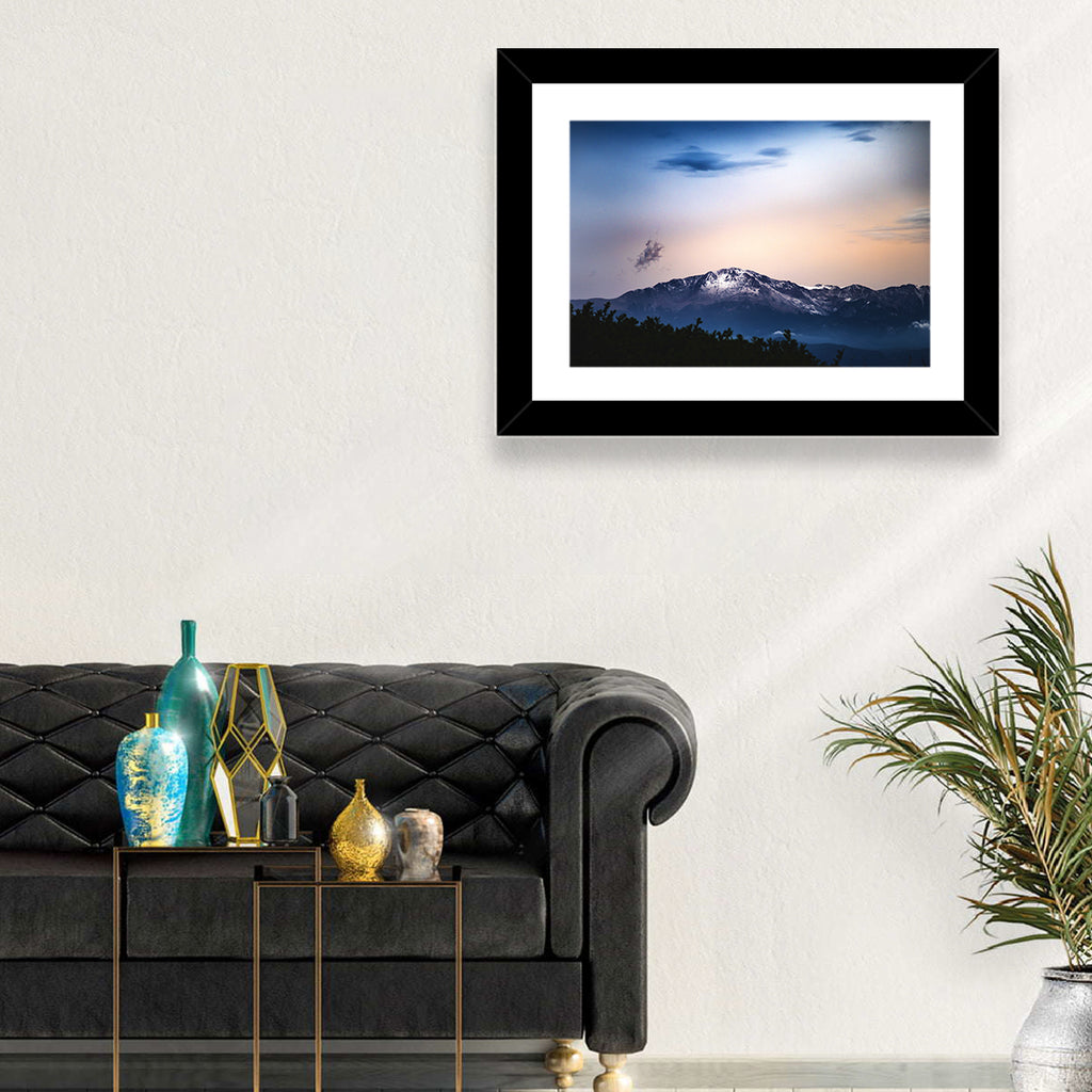 Snow-capped Pikes Peak at Dusk Wall Art
