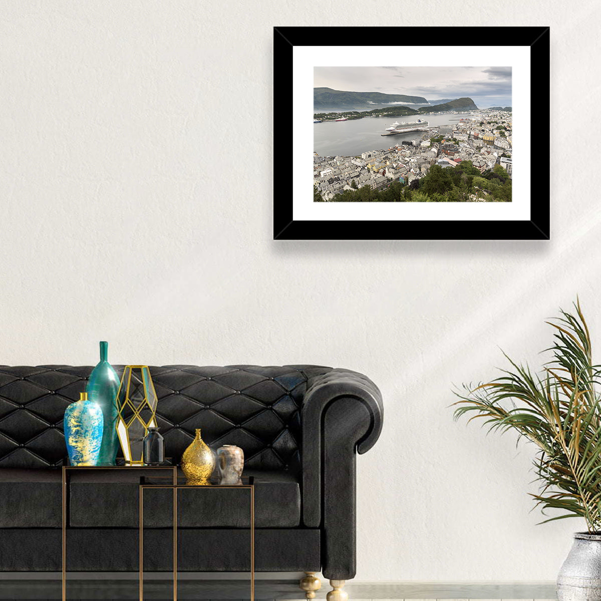 Alesund Harbor Cityscape Wall Art