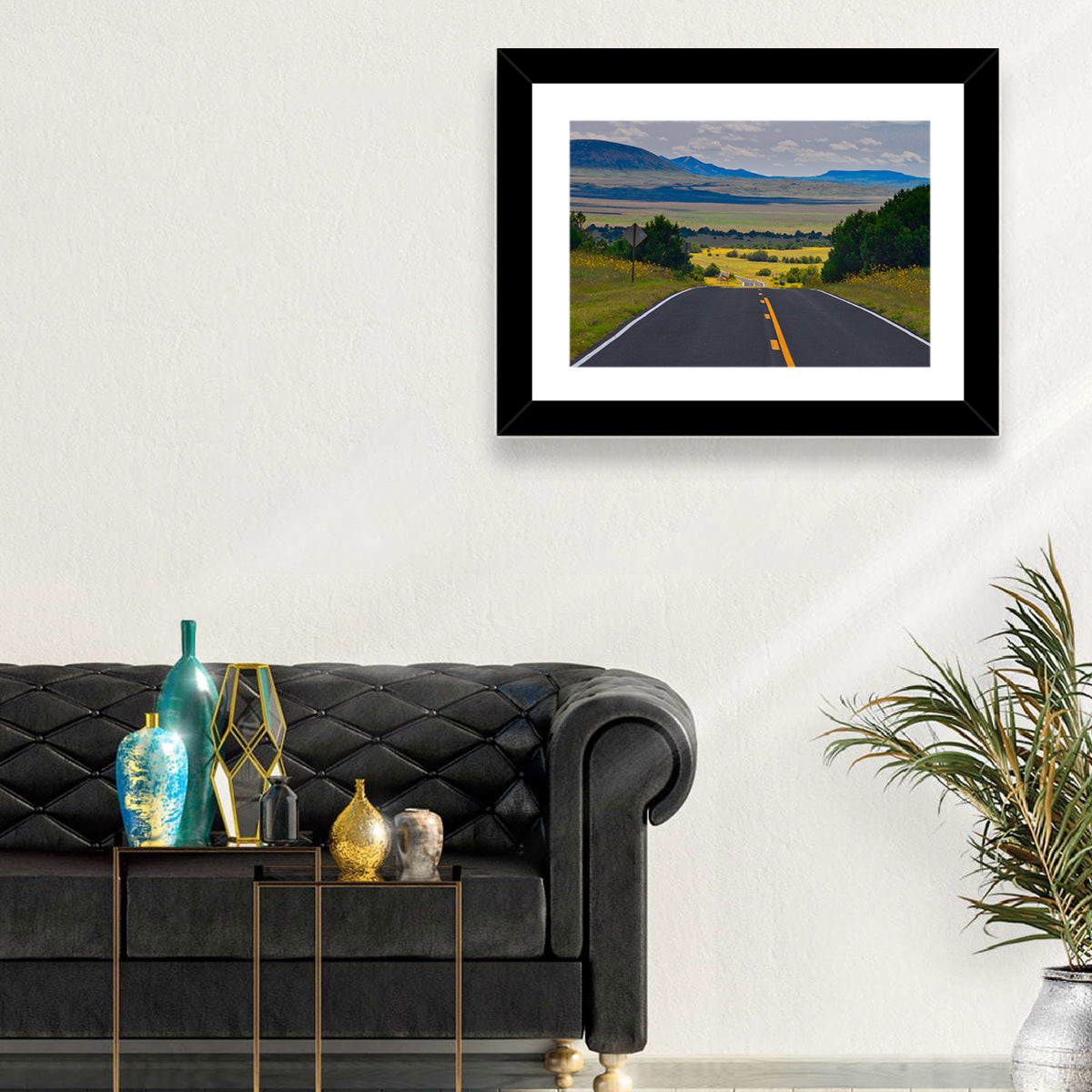 New Mexico Highway Wall Art in a room, landscape