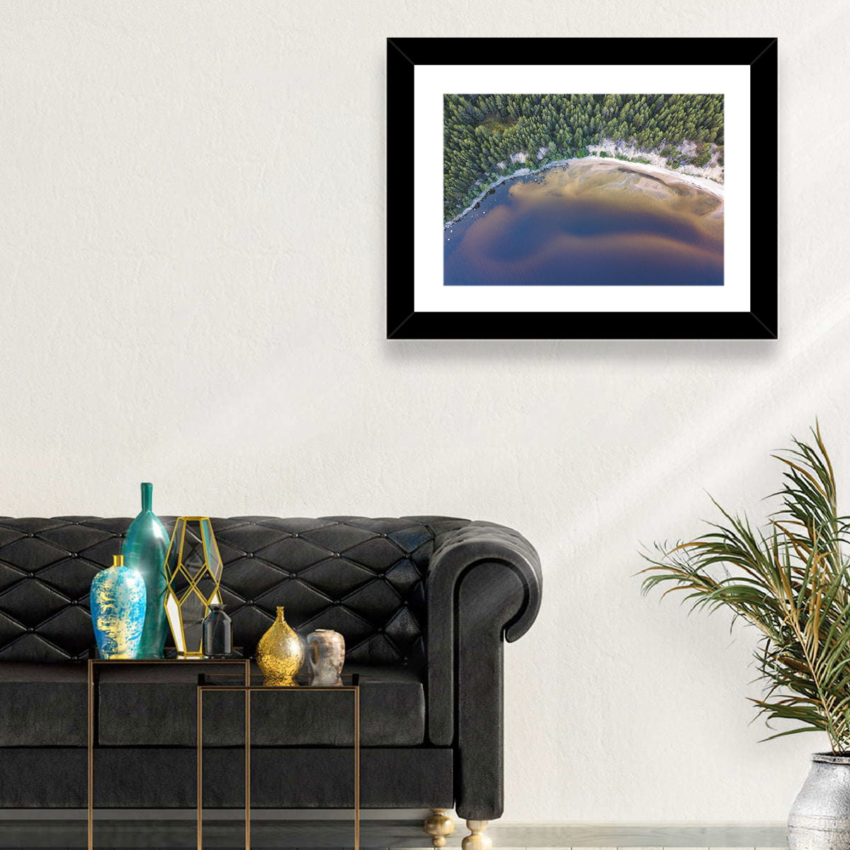 Lake Onega Shoreline Wall Art in a room, landscape