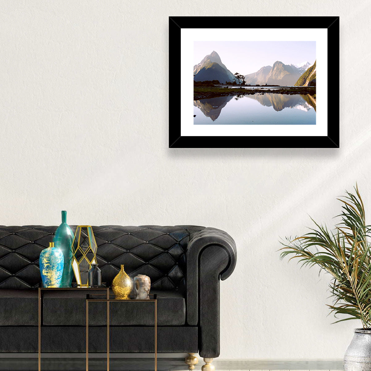 Mitre Peak Reflection at Milford Sound Wall Art