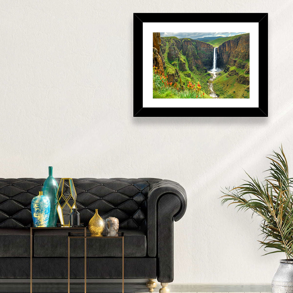 Maletsunyane Falls with Torch Lilies Wall Art