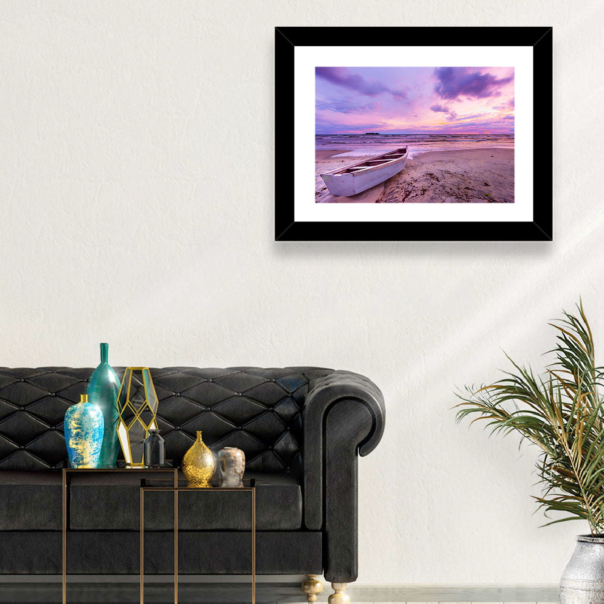 Boat at Lake Malawi Sunset Wall Art