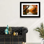 Golden Autumn River Reflections Wall Art
