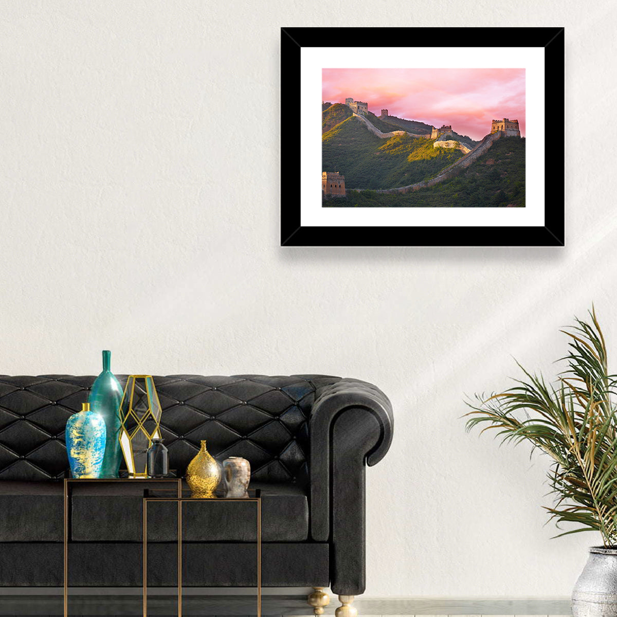 Great Golden Hour Watchtowers Wall Art in a room, landscape