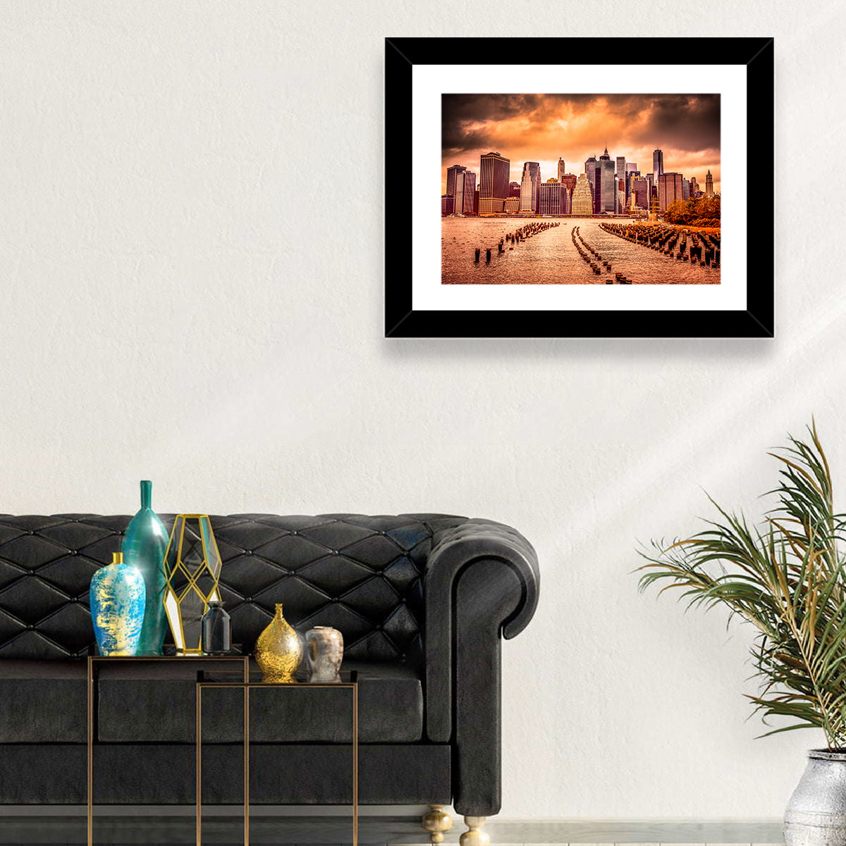 Lower Manhattan Financial District Wall Art in a room, landscape