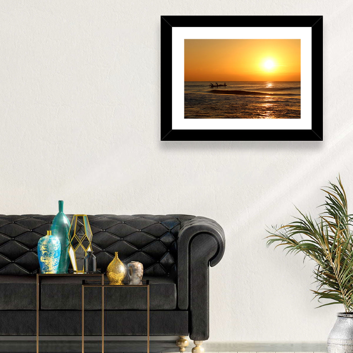 Puri Beach Sunrise Wall Art in a room, landscape