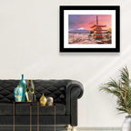 Chureito Pagoda and Mount Fuji at Sunset Wall Art