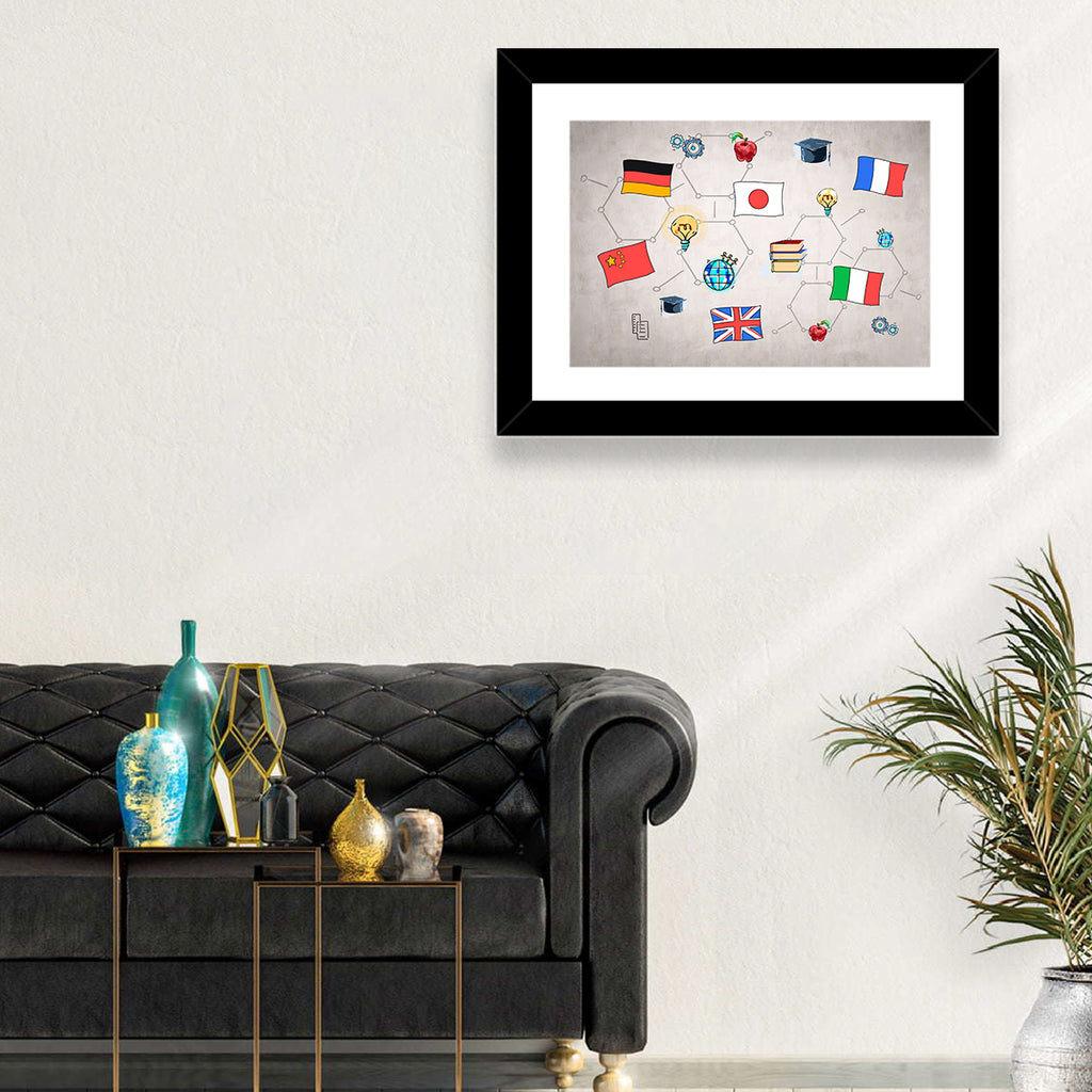 Global Flags Network Wall Art