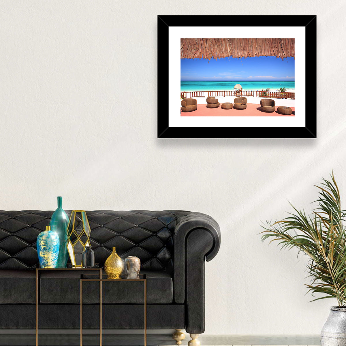 Beach Resort Balcony View Wall Art in a room, landscape