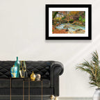 Mossy Footbridge in Autumn Forest Wall Art