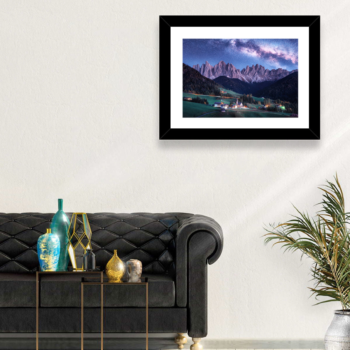Santa Maddalena Night Sky Wall Art in a room, landscape
