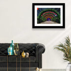 Red Lantern Trellis Tunnel Wall Art