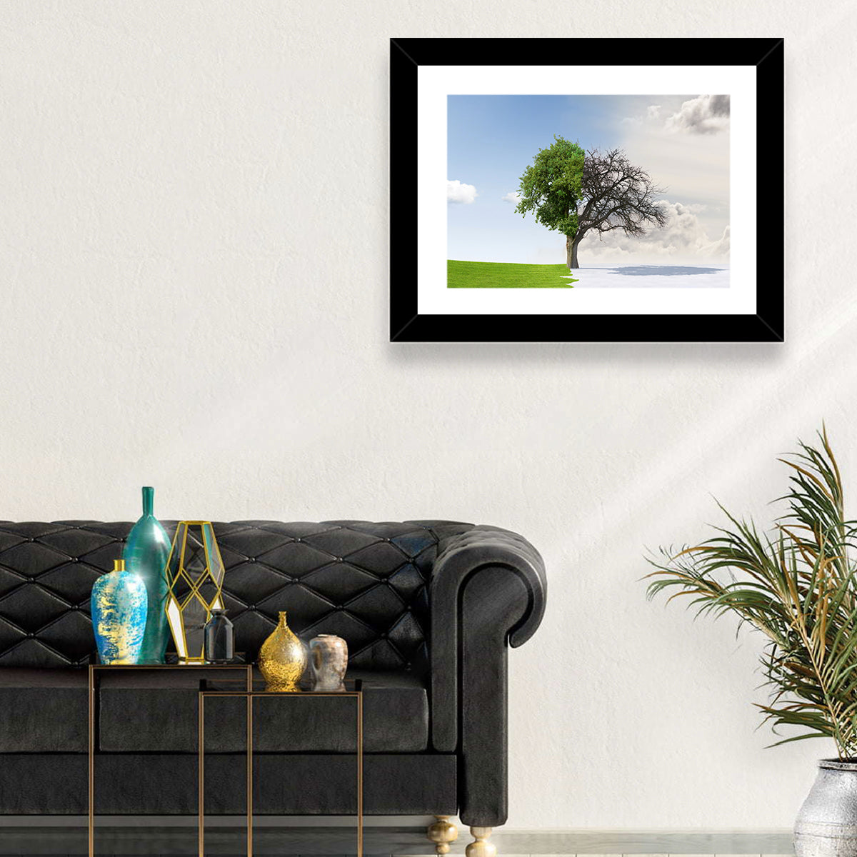 Summer to Winter Split Tree Wall Art