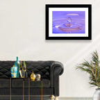 Purple Water Droplet Splash Wall Art