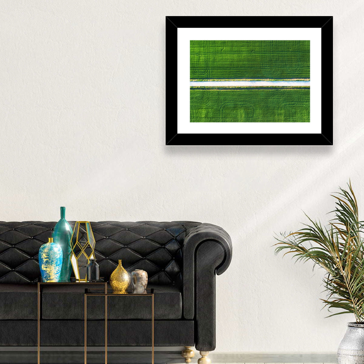 Aerial Irrigation Canal View Wall Art in a room, landscape