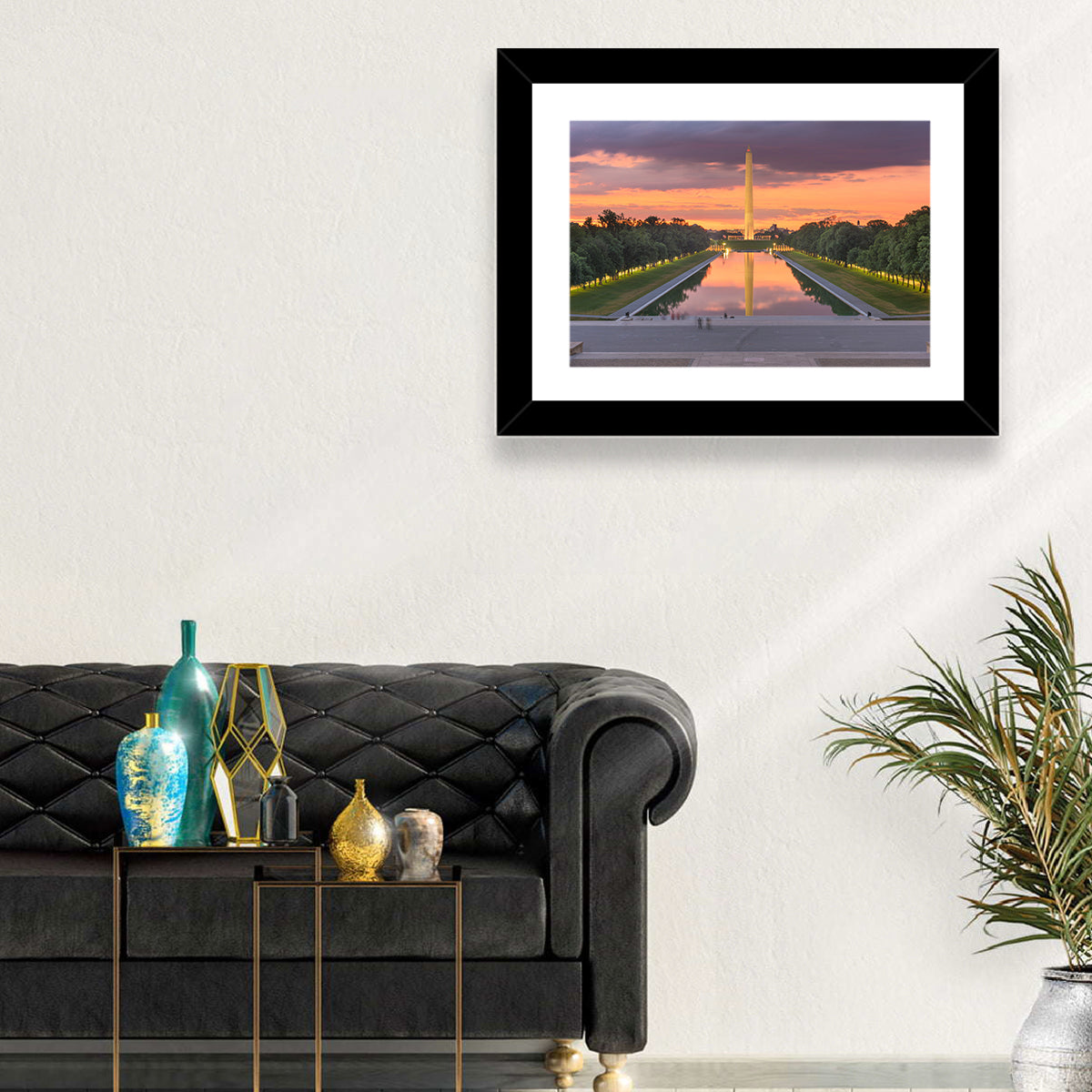 Washington Monument at Dusk Wall Art in a room, landscape