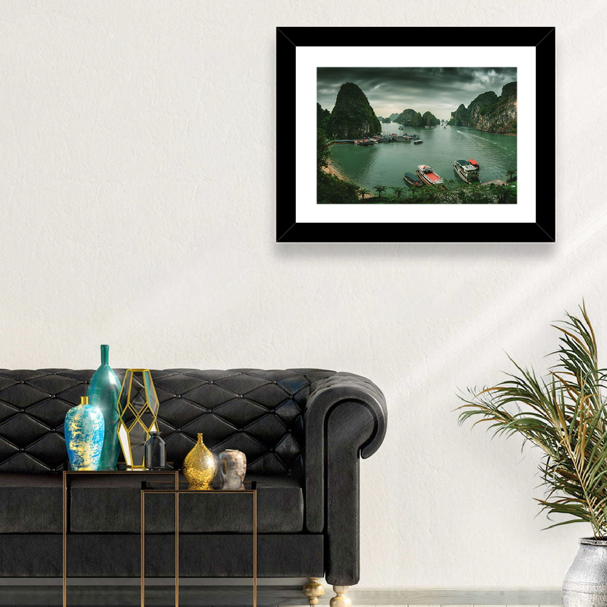 Ha Long Bay Vista Wall Art in a room, landscape
