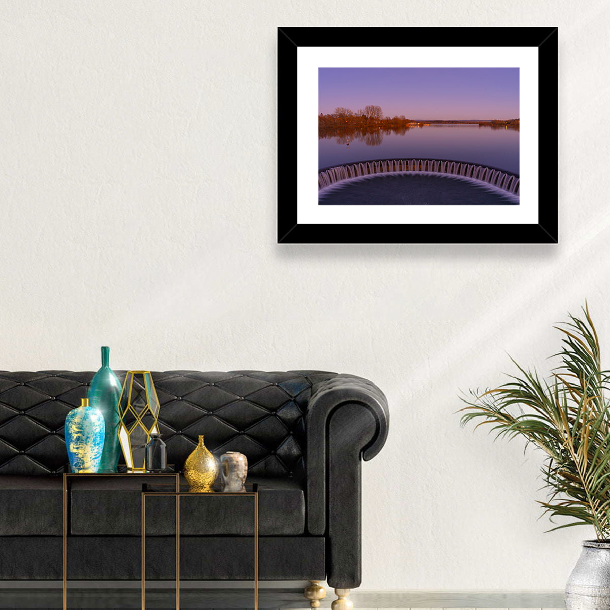 Circular Weir at Dusk Wall Art