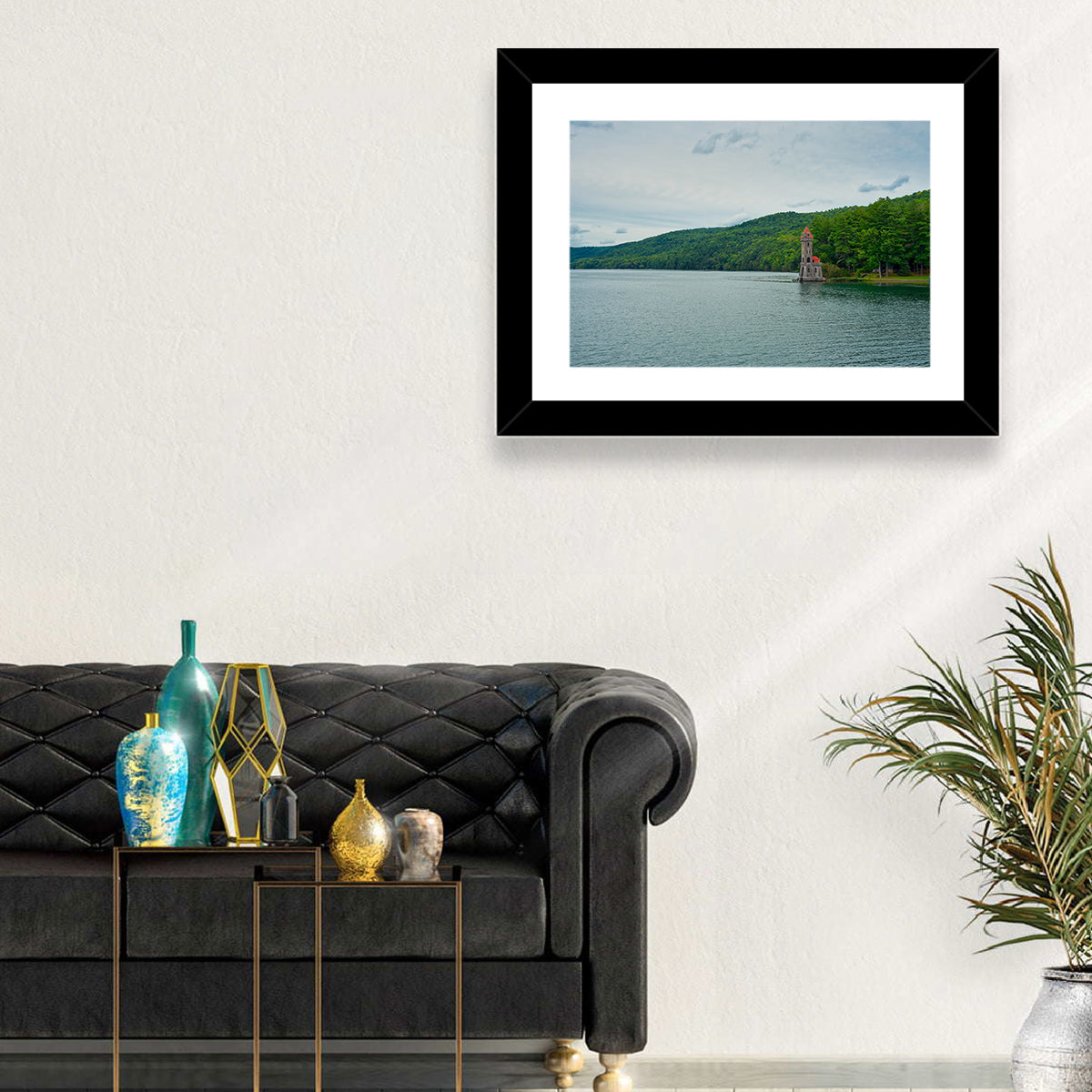 Otsego Lake View with Stone Tower Wall Art
