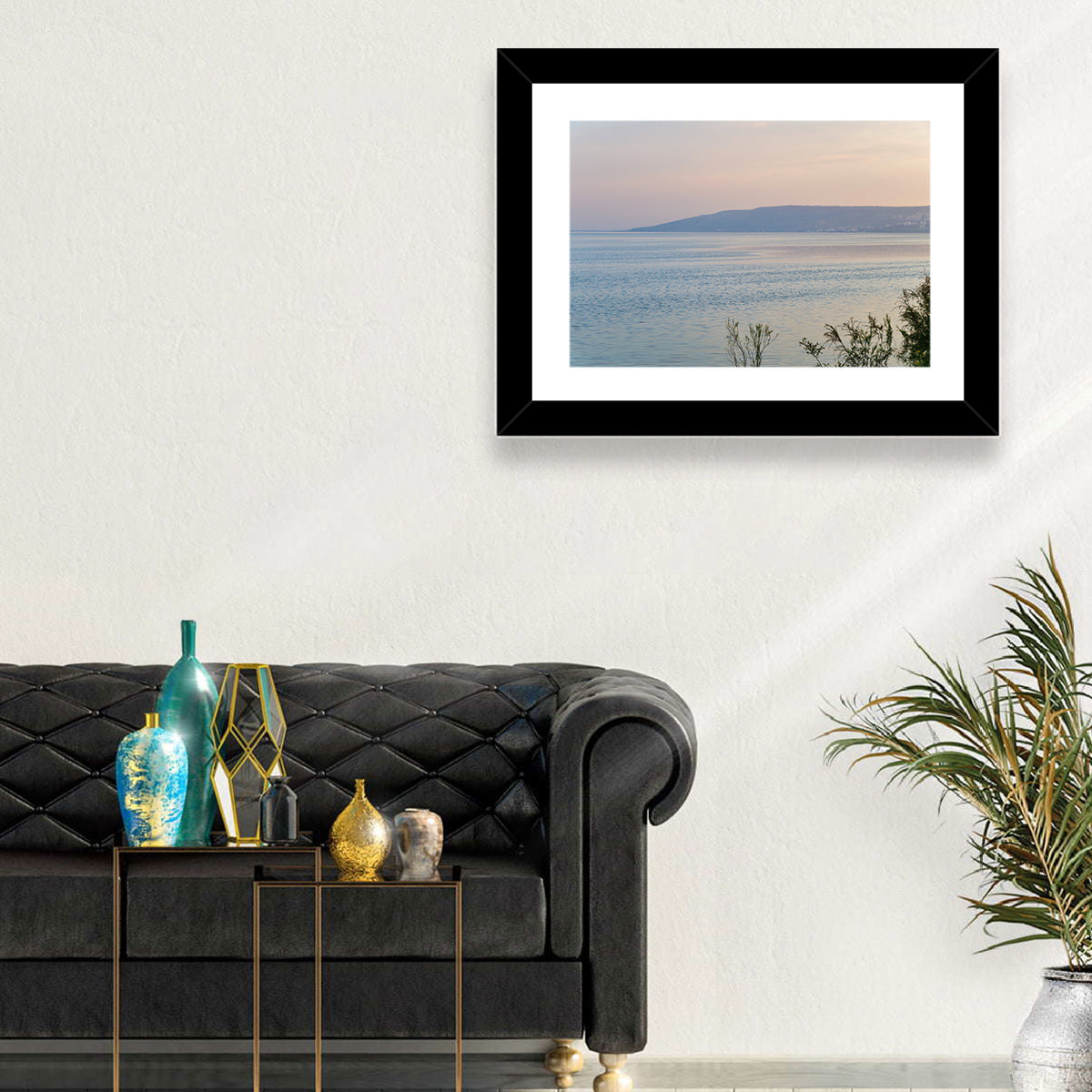 Sea of Galilee at Dusk Wall Art in a room, landscape